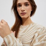 Beige knitted sweatshirt dress
