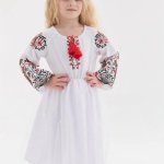 Embroidered dress with spikes for girls
