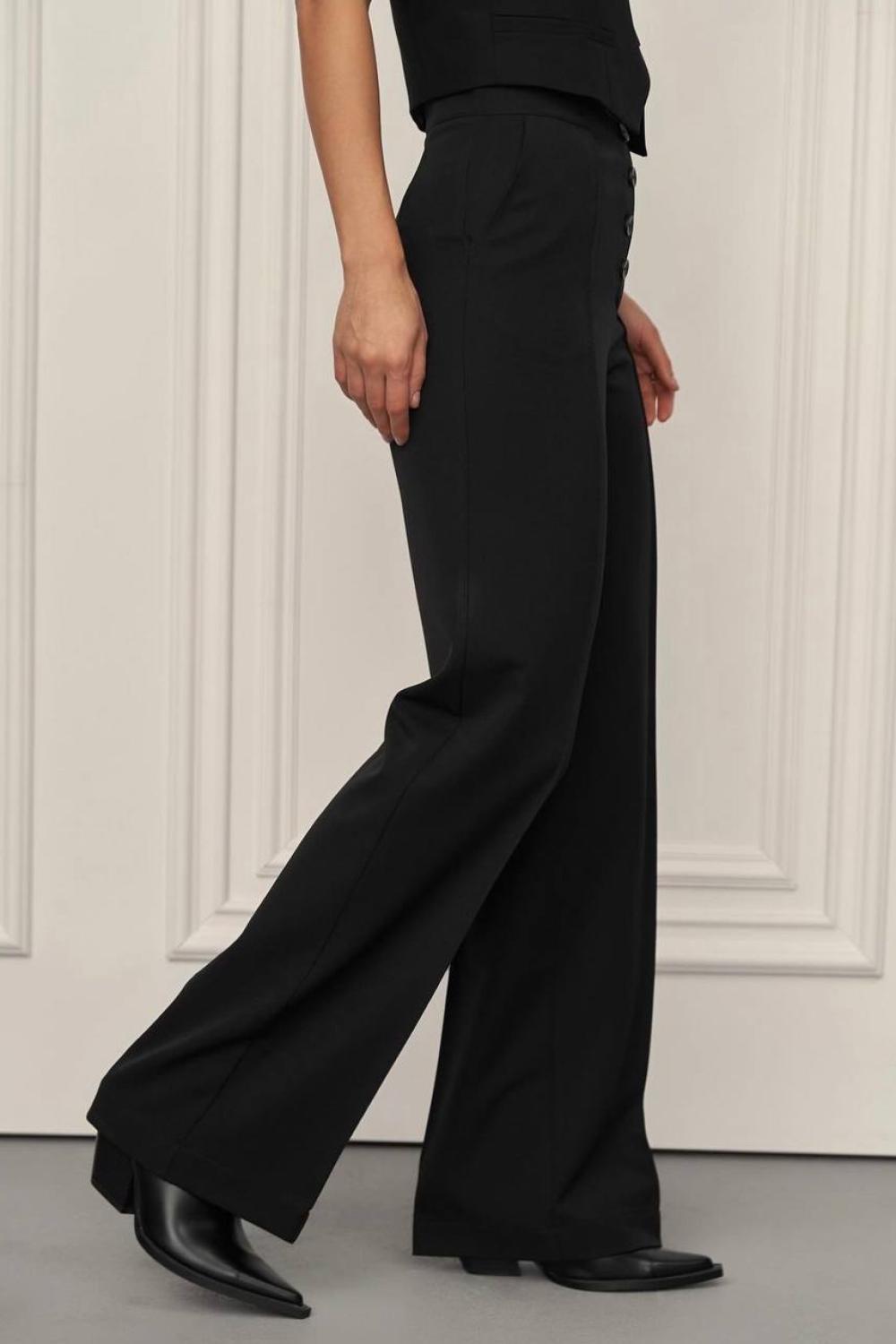 Classic black high-waisted palazzo pants