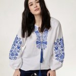 Вишиванка жіноча біла Орнамент MEREZHKA