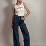 Джинси Wide Leg синього кольору 4003
