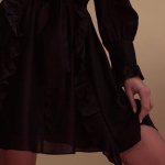 Women's black mini dress with ruffles STIMMA