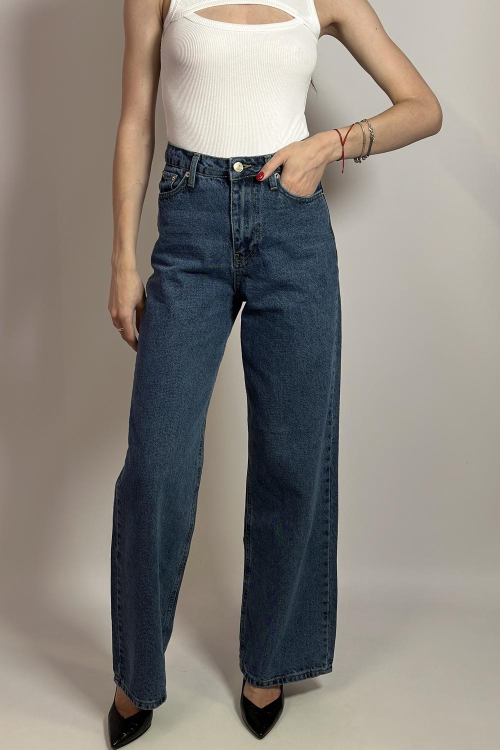 Джинси Wide Leg синього кольору 4003