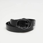 Black belt made of premium quality eco-leather