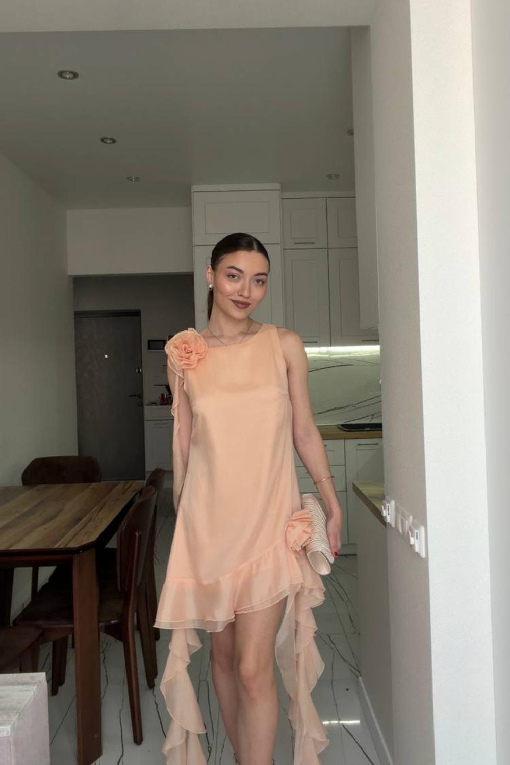 Сукня кортка персикова святкова peach_dress