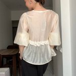 Ecru semi-transparent blouse mihos_tancel_ecru