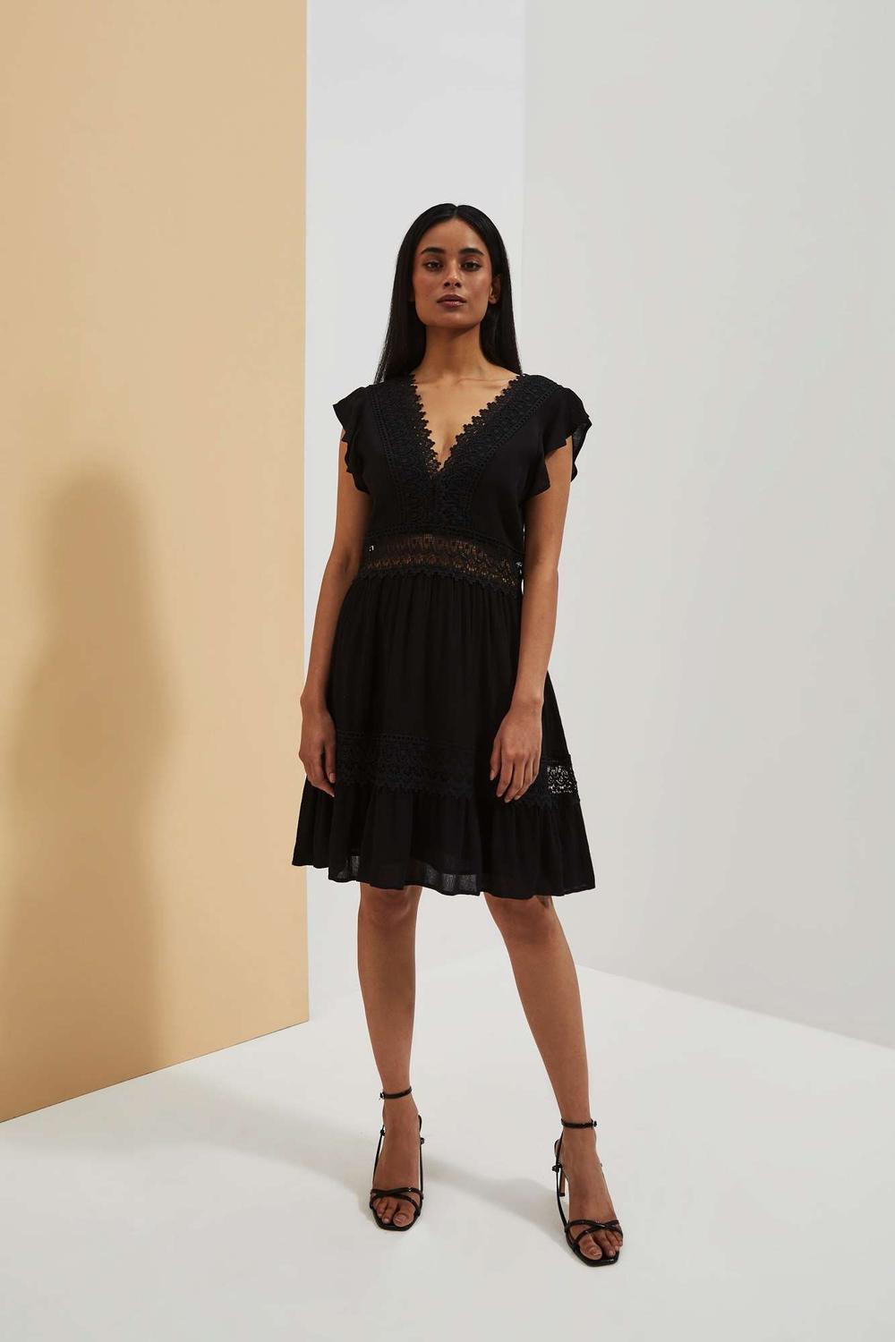 Black dress with lace L-SU-4045 Moodo