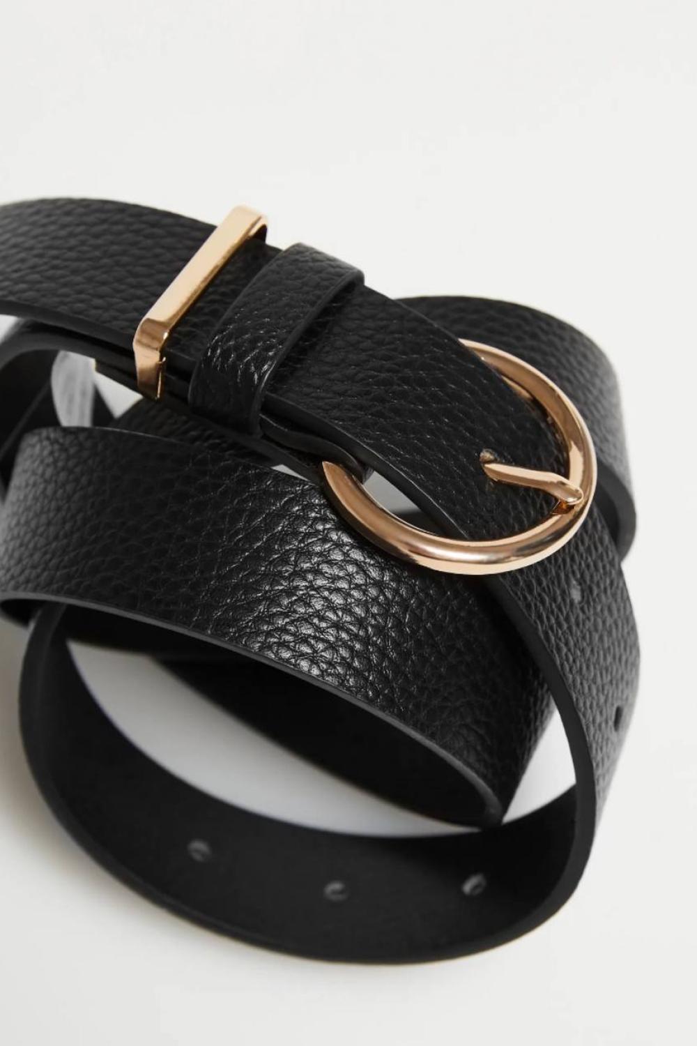 Black belt made of premium quality eco-leather