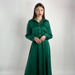 Святкова зелена шовкова сукня-міді