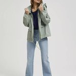 Olive windbreaker jacket with patch pockets MOODO