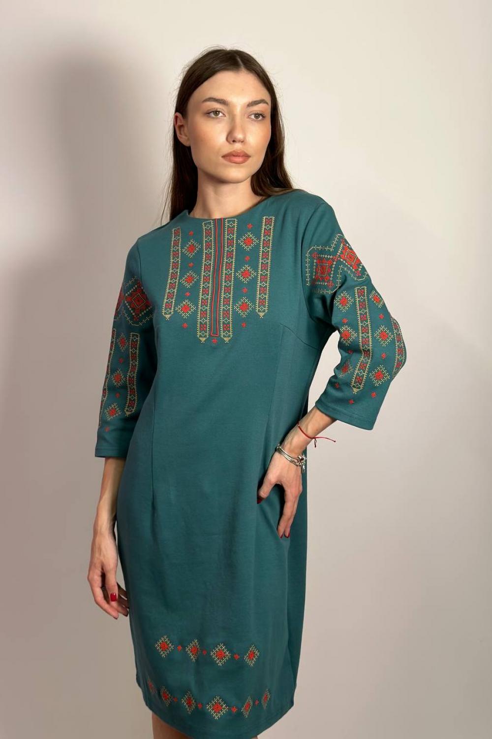 Knitted embroidered dress M-1033-11