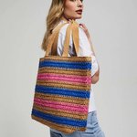 Shopper bag braid in a stripe L-TO-4013 Moodo