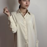 Блуза шифонова в кольорі шампань 6403 AZURI