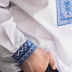 Vyshyvanka men's white ornament Merezhka