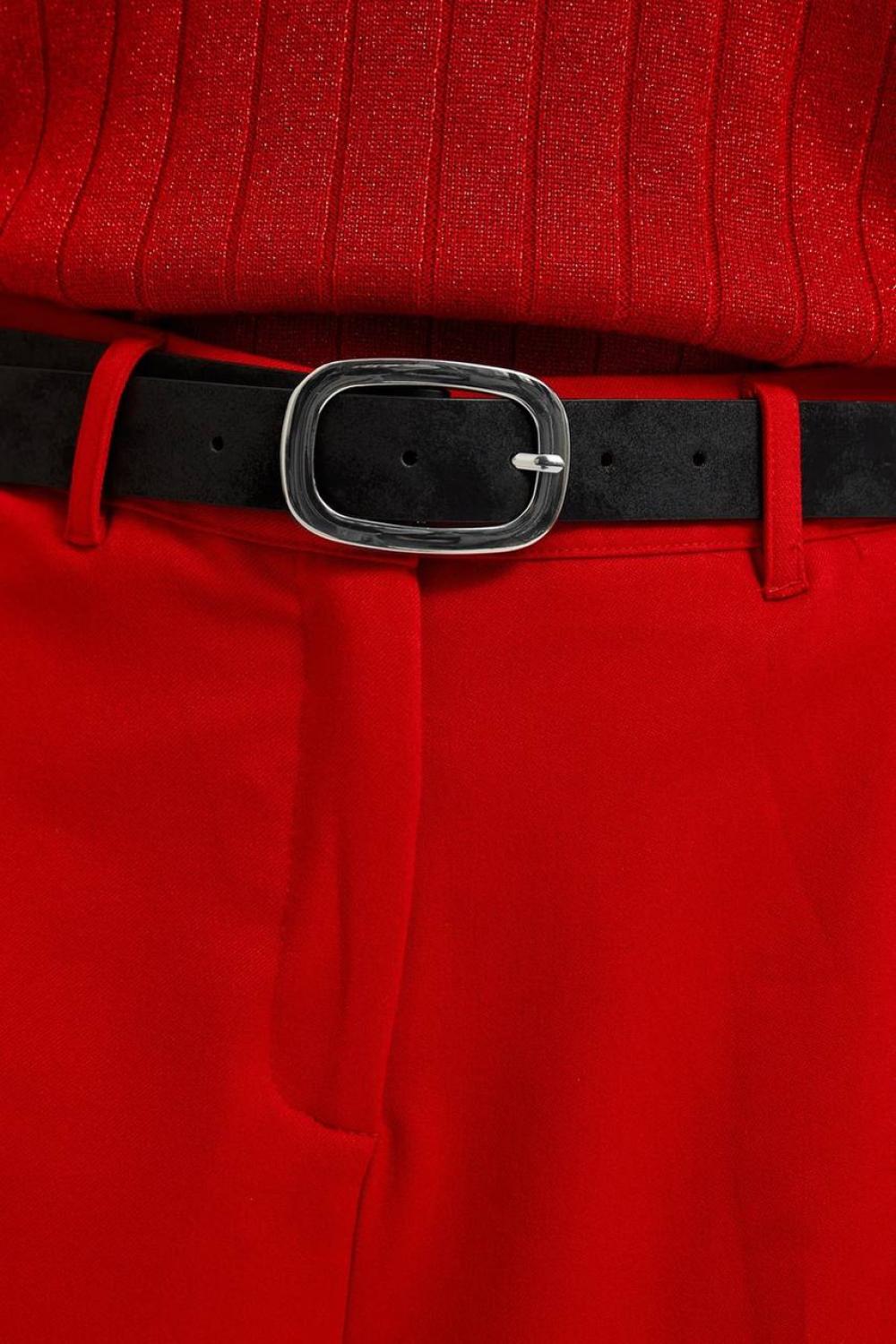 Black belt made of premium quality eco-leather