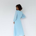 The formal is made of blue chiffon on the lining 913