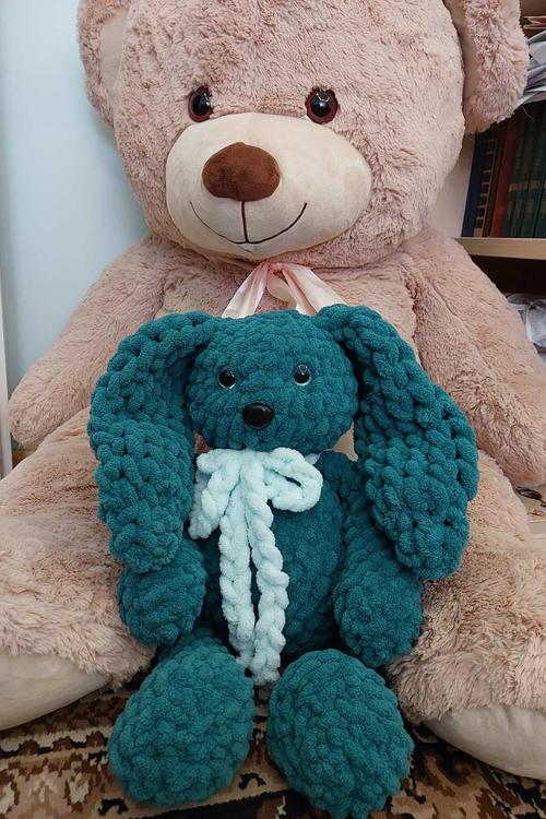 Іграшка подарунок Зайка смарагдовий / Hand made by Polovchenko N.