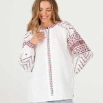 Women's embroidered linen shirt