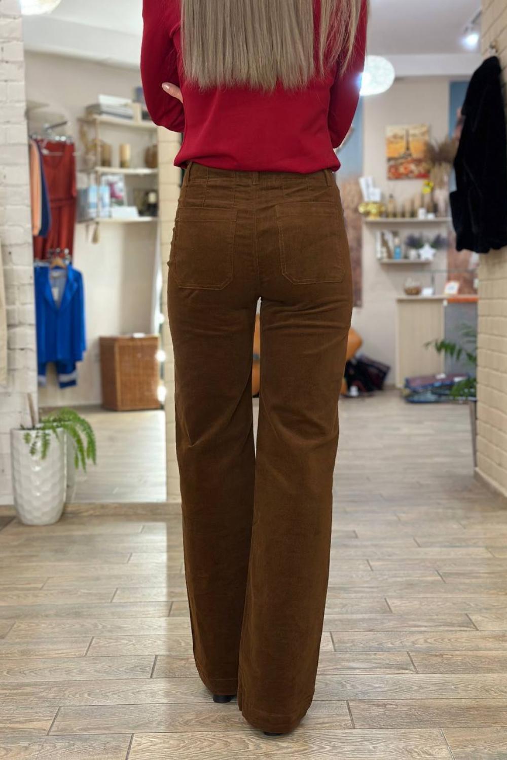Brown corduroy pants FW23-766-K-realiz
