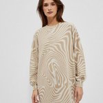 Beige knitted sweatshirt dress