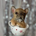 Christmas pendant / Dog in a cup