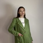 Olive linen jacket Azuri 6035