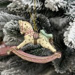 Новорічна підвіска/ Конячка-гойдалка 8 см