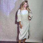 Молочна коктейльна сукня-міді