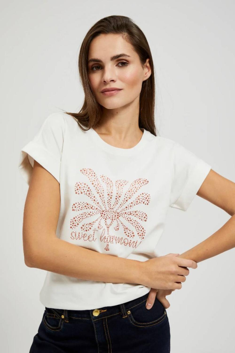 White T-shirt printed MOODO