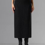 Black knitted skirt with a slit