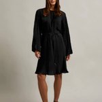 Black dress made of technicolor fabric