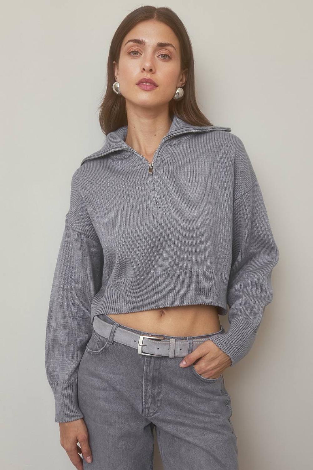 Crop grey sweater