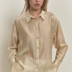 Beige straight-cut