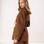 Костюм шоколадний із жакетом та спідницею з вовни 562_choco
