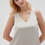 Beige silk top
