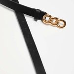 Black eco-leather belt for women L-PA-4005 MOODO