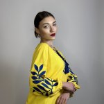 Yellow-blue embroidered Fern MEREZHKA