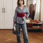Корсет вишитий червоний з чорним орнаментом korset_red_black