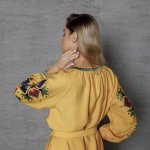Yellow embroidered dress by Ksenia SVARGA