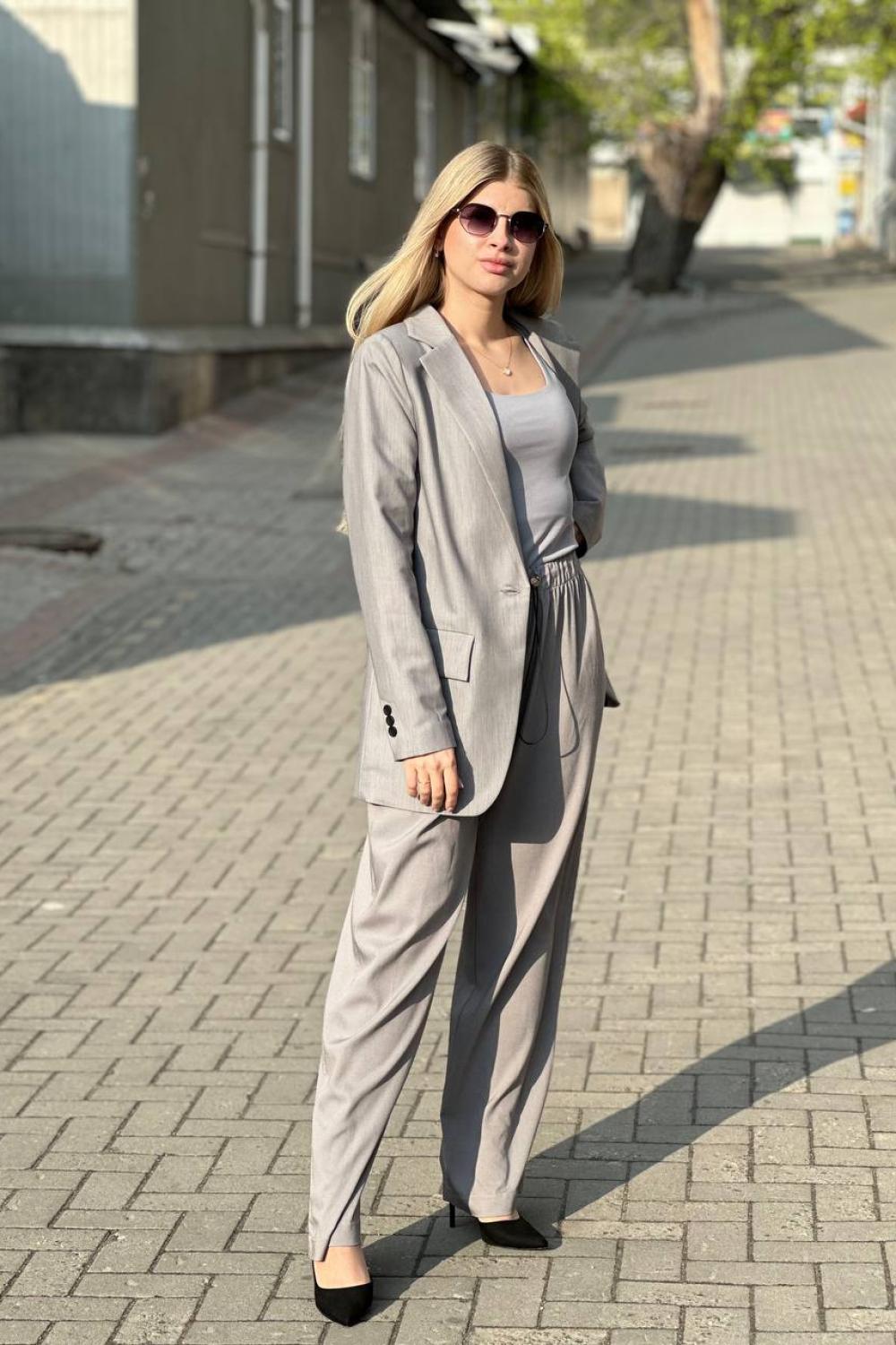 Gray tencel pants