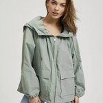 Olive windbreaker jacket with patch pockets MOODO