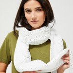 A white scarf with silver print MOODO