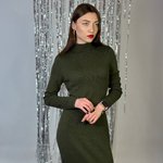 Knitted olive dress 22AH096 LAURA+MAX