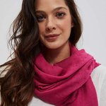Pink scarf with jacquard dots MOODO