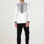 Men's embroidered shirt white