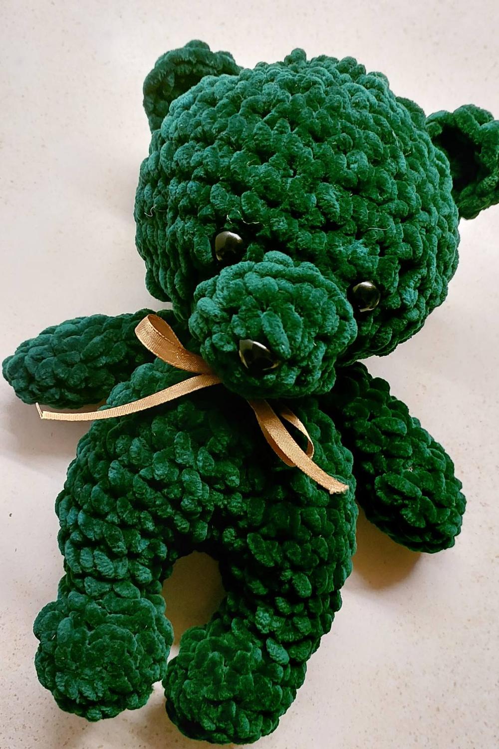 Іграшка подарунок Ведмедик зелений/ Hand made by Polovchenko N.