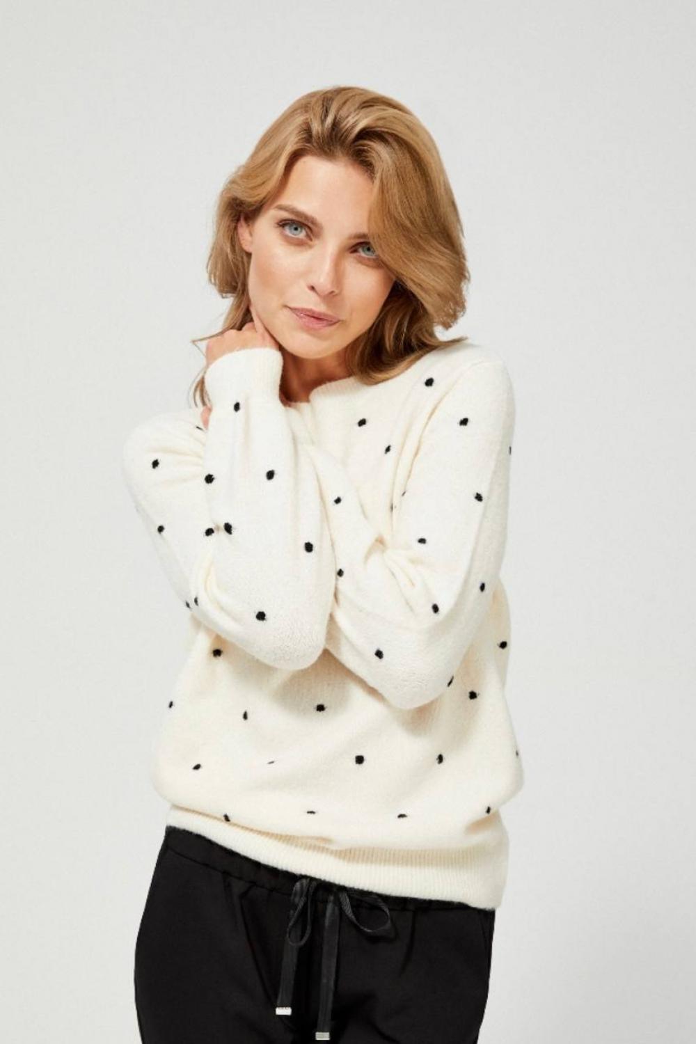 Sweater white with dots Moodo Z-SW-3327