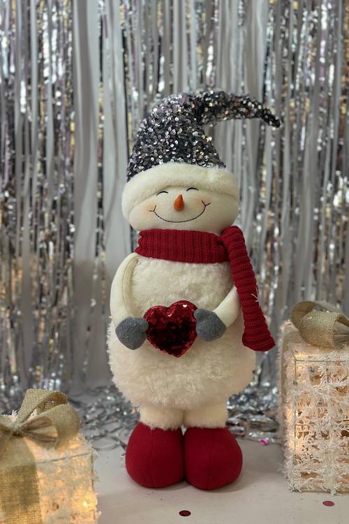 New Year's snowman on telescopic legs