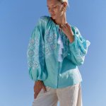 EMBROIDERED GEM women's embroidered linen tiffany