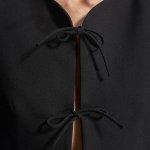 Stylish black cropped jacket with ties
